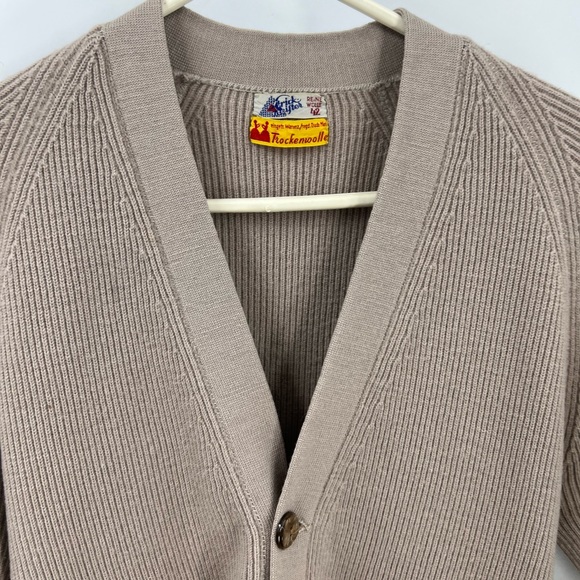 Strickmeister 100% wool vintage, ribbed button front cardigan, 42/M - Picture 7 of 8